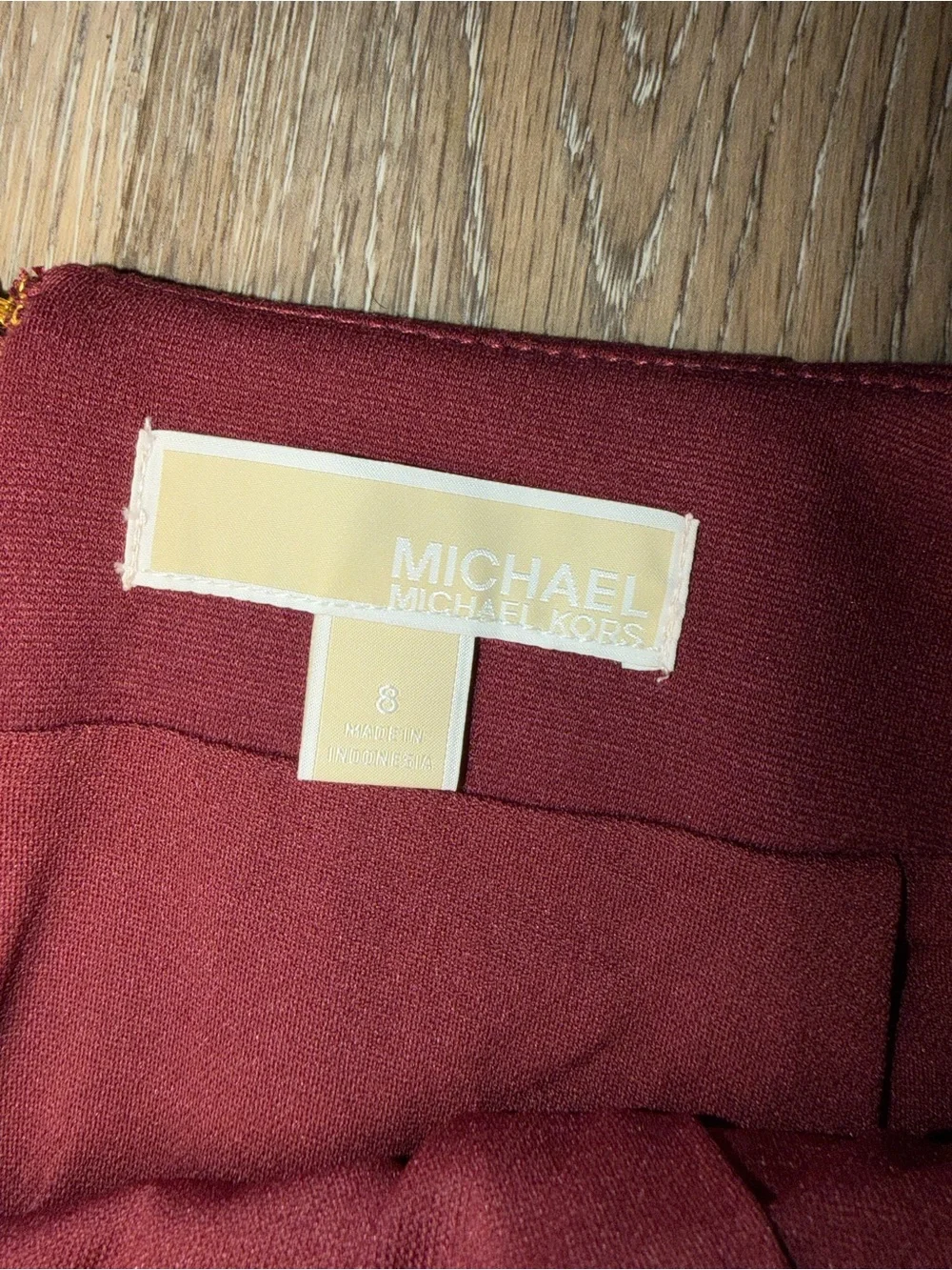 NWT Michael Kors Women’s Ponte Knit Pencil Maroon Skirt